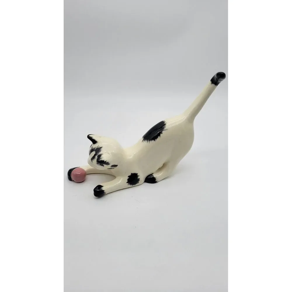 Vintage Mitzi Robert Simmons‎ Ceramics Cat Playing With Ball Of Yarn Japan